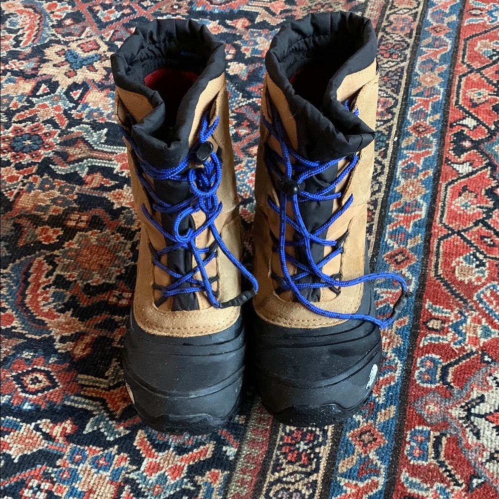 The North Face Tan and Black Alpenglow Winter Boots